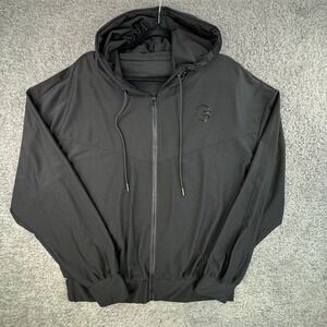 Grrrl Clothing Heidi Black Full Zip Hoodie Athletic Mesh Cotton Jacket Womens